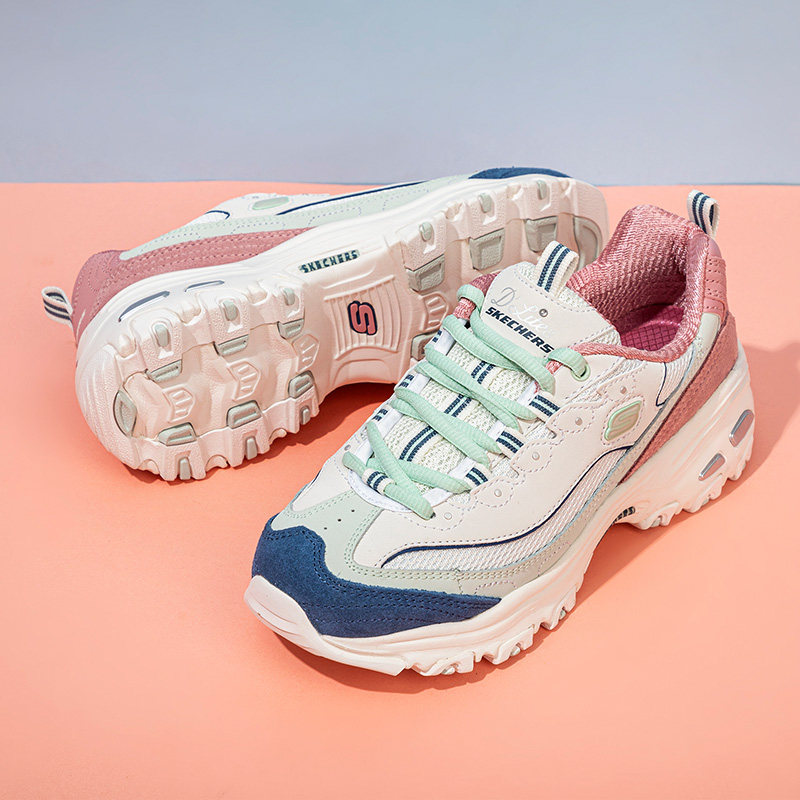 斯凯奇女鞋官方旗舰店秋冬鞋子女厚底增高休闲运动鞋奶茶熊老爹鞋