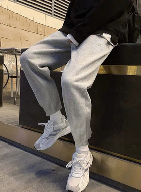 Adidas阿迪达斯男裤冬季新款运动休闲加绒保暖收口长裤卫裤IJ6882