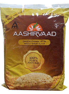 INDIA FOOD AASHIRVAAD WHOLE WHEAT FLOUR/ATTA 印度全麦麦粉5kg