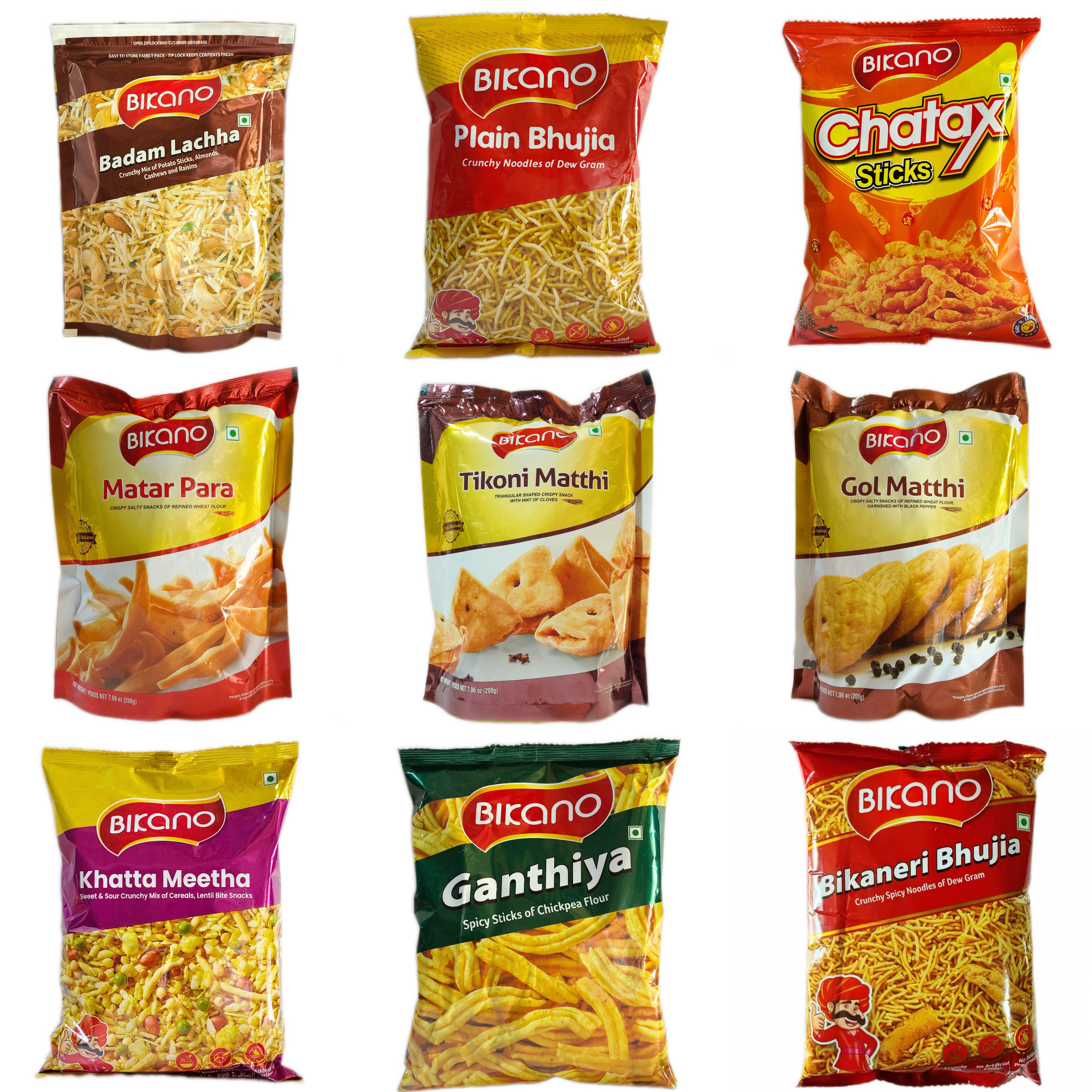Bikano namkeen snacks印度小吃 零食 Bhujia samosa moong dal - 实物图