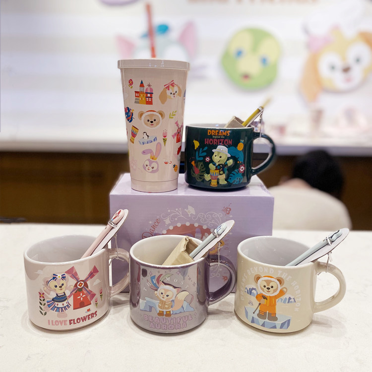 上海迪士尼小小梦想家系列玲娜贝儿奥乐米拉达菲玫玫马克杯吸管杯