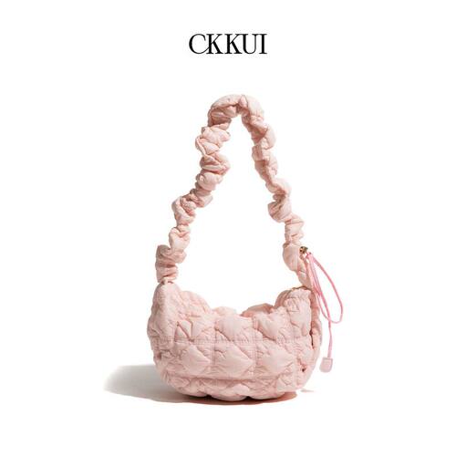 CKKUI小众设计云朵褶皱腋下包包2025年新款大容量泡泡单肩包轻便