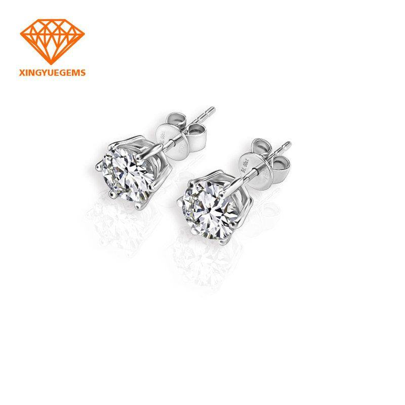 925银经典六爪1克拉莫桑石耳钉简约气质耳饰现货可代发时尚,饰品/流行首饰/时尚饰品新,耳钉,淘宝优惠券,粉丝福利购,淘宝优惠卷