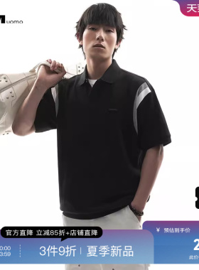HIM汉崇 立体字母胶囊章拼接小落肩舒适休闲翻领POLO衫 2026夏季