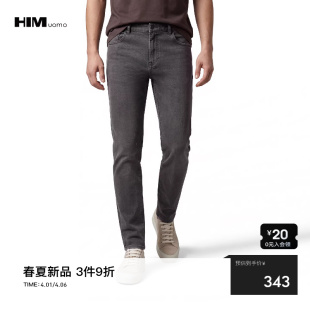 弹力休闲裤 HIM汉崇 复古做旧吊磨小破牛仔裤 男舒适修身 2026春季