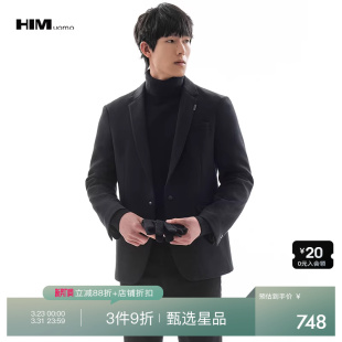 2025冬季 HIM汉崇 平驳领外套男 经典 针织空气棉休闲西服立体修身