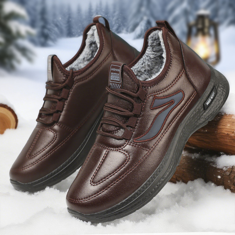 棉鞋冬季新款户外男鞋加绒加厚雪地靴保暖大码短靴跨境聚氨酯