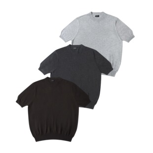 羊毛衫 收腰百搭T恤圆领短袖 UP抗皱亲肤澳羊毛螺纹提花领短款 ICE