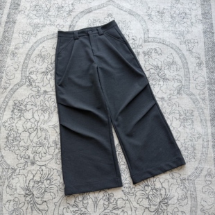 垂感A字立体裁剪风琴褶休闲长裤 ICE UP解构斜褶650G羊毛混纺西裤