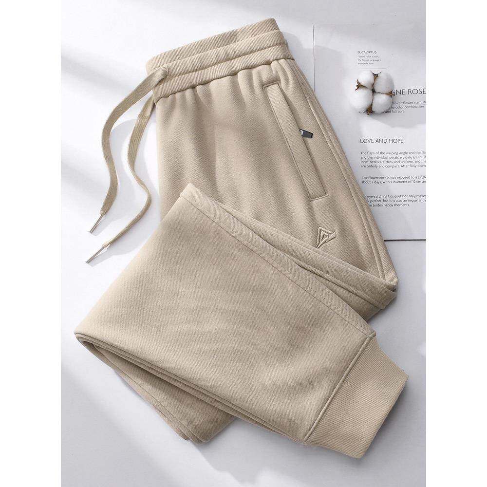 MAROLIO~上档次！2025新款宽松束脚运动裤男秋冬季加绒大码休闲裤,男装,大码下装,淘宝优惠券,粉丝福利购,淘宝优惠卷