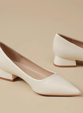 Craes Kally 舒适随性！粗跟高跟鞋女2025新款通勤不累脚低跟单鞋