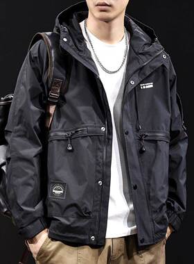 it neith BIAS潮牌工装冲锋衣男外套连帽新款春秋款户外山系夹克