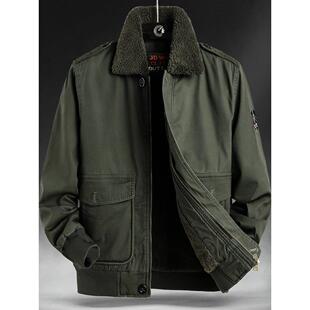 Mostarsea~飞行员潮流夹克外套男秋冬季宽松工装上衣加绒加厚棉服