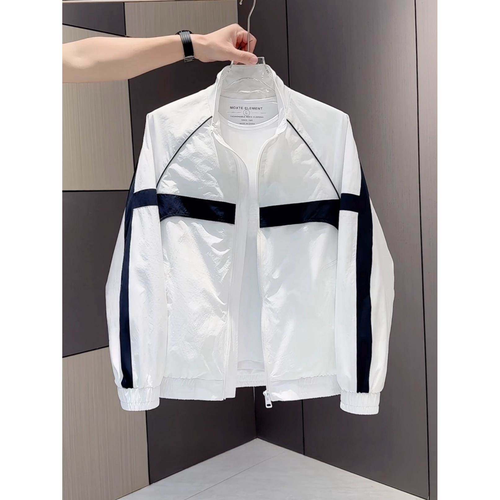 MAROLIO~潮流搭配！高级感撞色立领夹克男秋季户外休闲拼接外套,男装,大码上装,淘宝优惠券,粉丝福利购,淘宝优惠卷