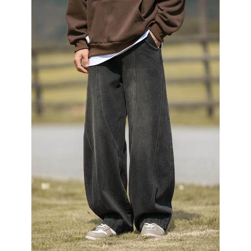 it neith BIAS潮牌覆古阔腿宽松牛仔裤男高街美式古着弯刀喇叭裤,男装,大码下装,淘宝优惠券,粉丝福利购,淘宝优惠卷