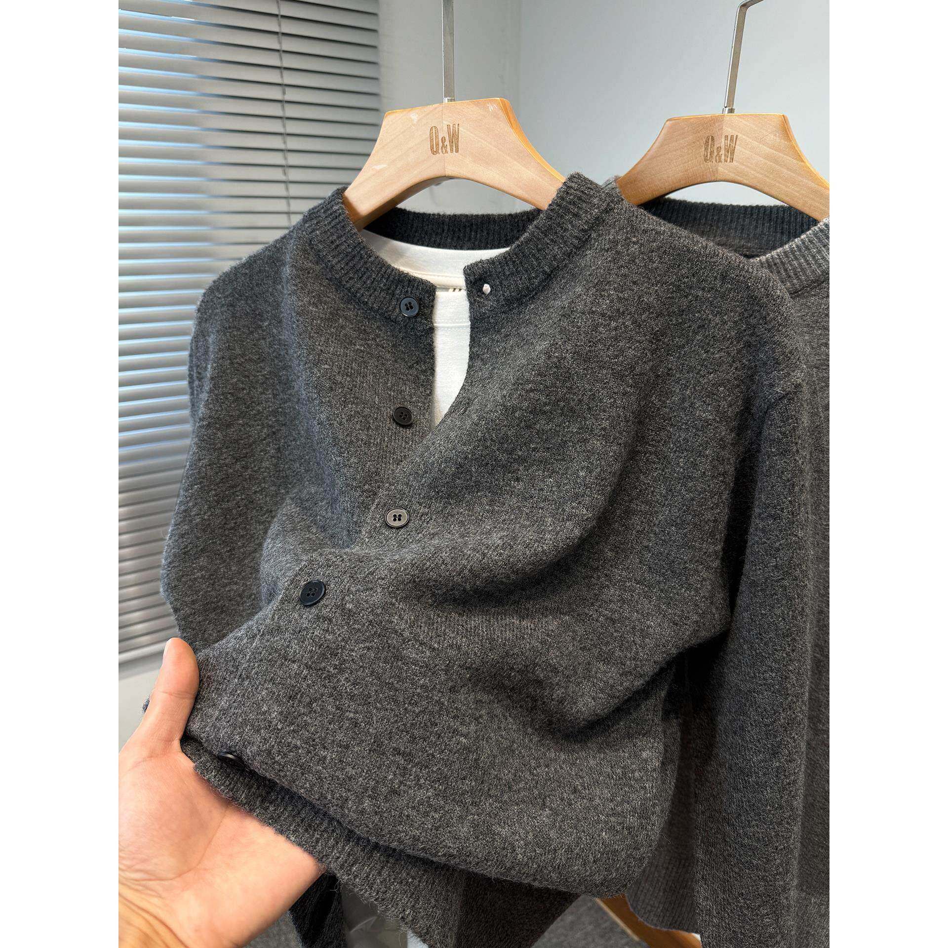 经典百搭开衫男针织衫高级感毛衣外套男款圆领外搭休闲单排扣上衣,男装,针织衫/毛衣,淘宝优惠券,粉丝福利购,淘宝优惠卷