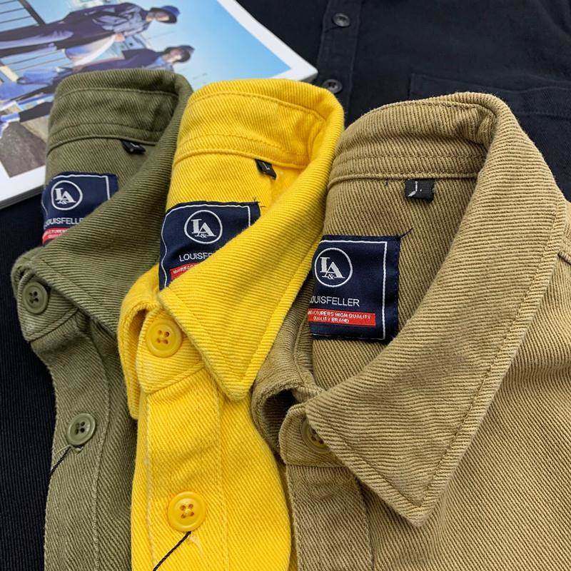 马洛里奥~阿梅卡其色很重！厚工作衬衫男士休闲香港风格覆古大尺,男装,秀禾服,淘宝优惠券,粉丝福利购,淘宝优惠卷