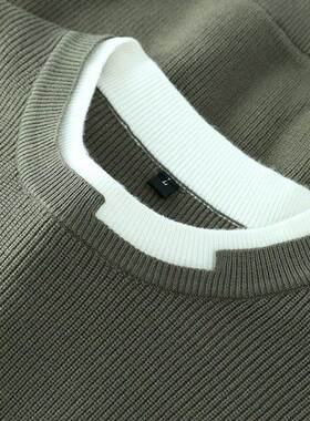 MAROLIO~都市型男！高端假两件毛衣男秋冬松百搭落肩袖针织衫潮