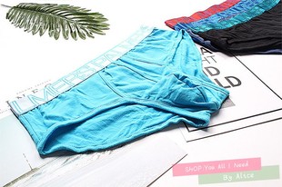 出口外贸 品质舒适纯棉高 端商务休闲男士三角短裤内裤原单