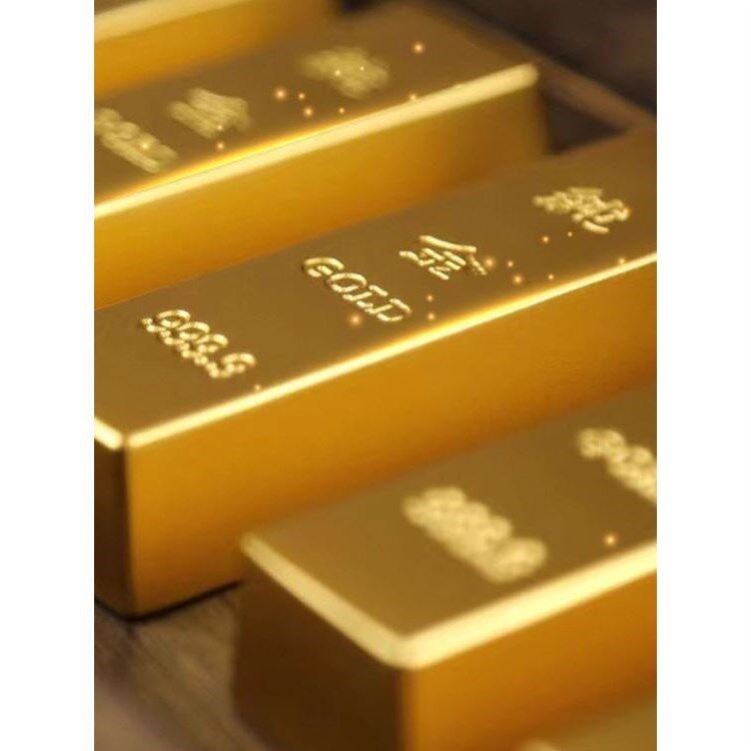 沙金仿真金条金砖实心摆件样品道具模型礼品摆台不掉色创意礼物