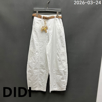 欧洲站2026早夏新款时尚高腰配腰带宽松显瘦阔腿休闲裤女款3343