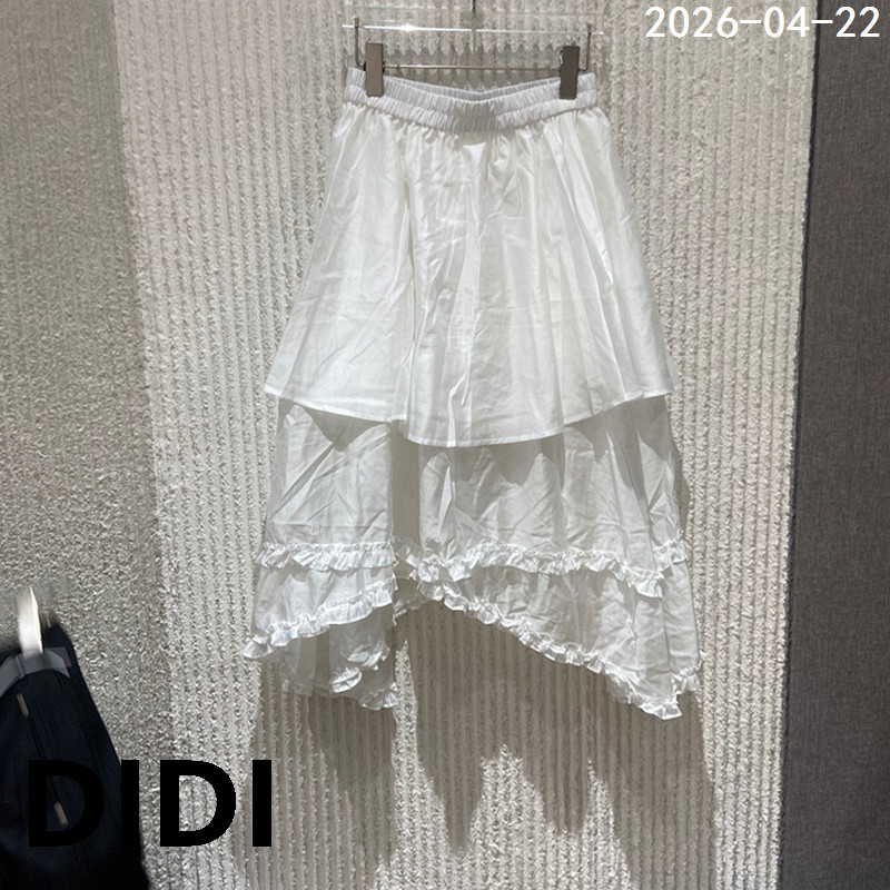 欧洲站2026夏季新款FIVE BOBO木耳边不规则半身裙女A字中长裙6129