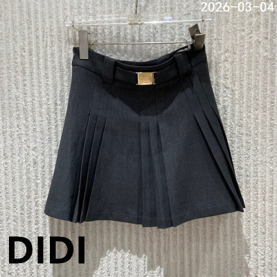 欧洲站2026春季新款高腰配腰带学院风百褶裙女防走光短裙110501