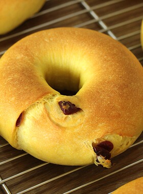 南瓜蔓越莓贝果bagel下午茶低g饱腹健身粗粮早餐代餐主食面包卡