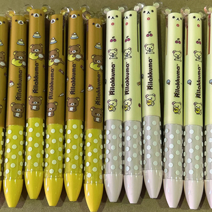 日本轻松熊限定耳朵笔mimi黑红双色圆珠笔多功能模块2合1中油笔