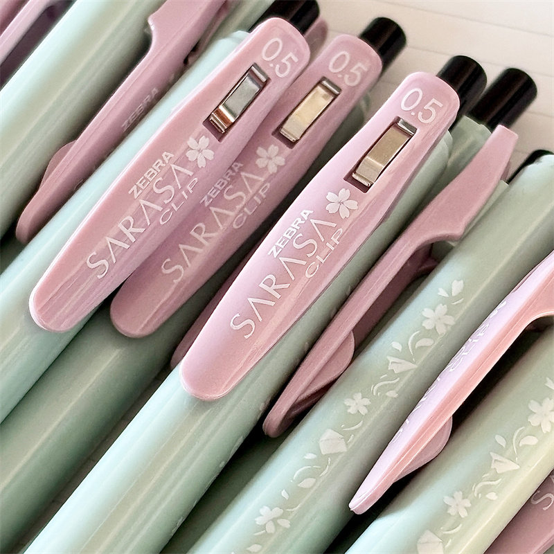 日本斑马ZEBRA中性笔限定花信三笺学生高颜值黑0.5水笔JJ1