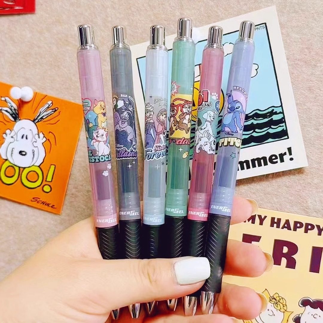 新品日本pentel派通迪士尼史迪仔冰雪奇缘玛丽猫后妈中性笔限量