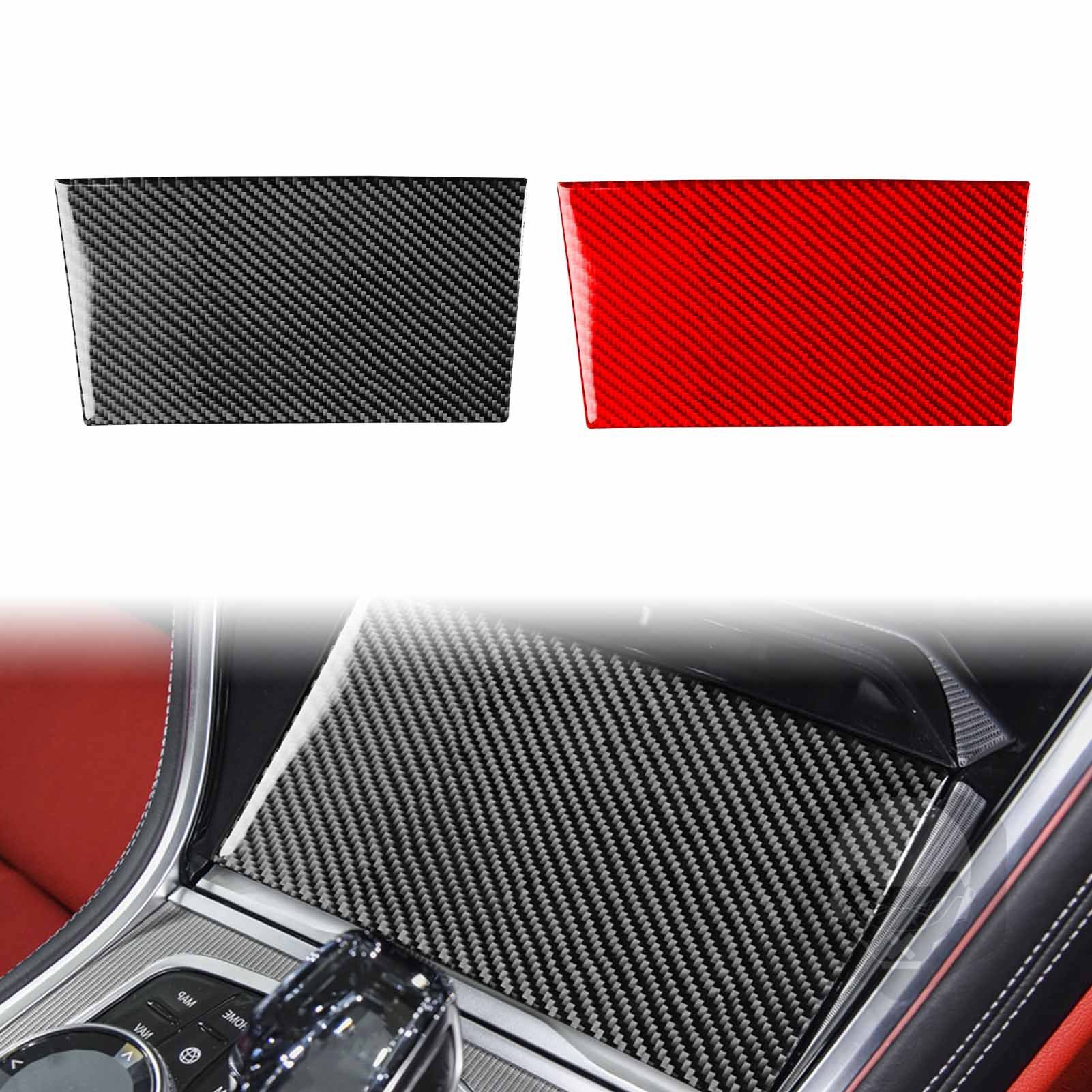 适用于2019-2023宝马8系中控储物盒面板碳纤维汽车内饰改装饰配件