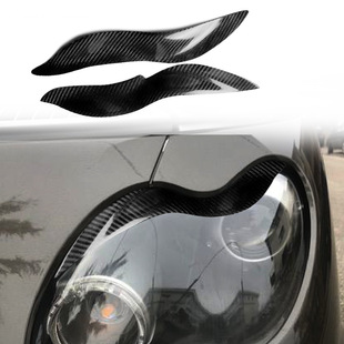 适用于老梅塞德斯Smart W450真碳纤维前睑大灯灯眉贴外饰改装配件