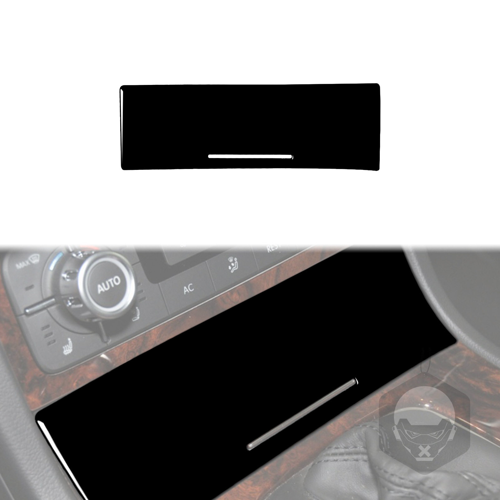 适用11-18款大众途锐烟灰缸面板钢琴黑亮黑汽车内饰改装装饰配件