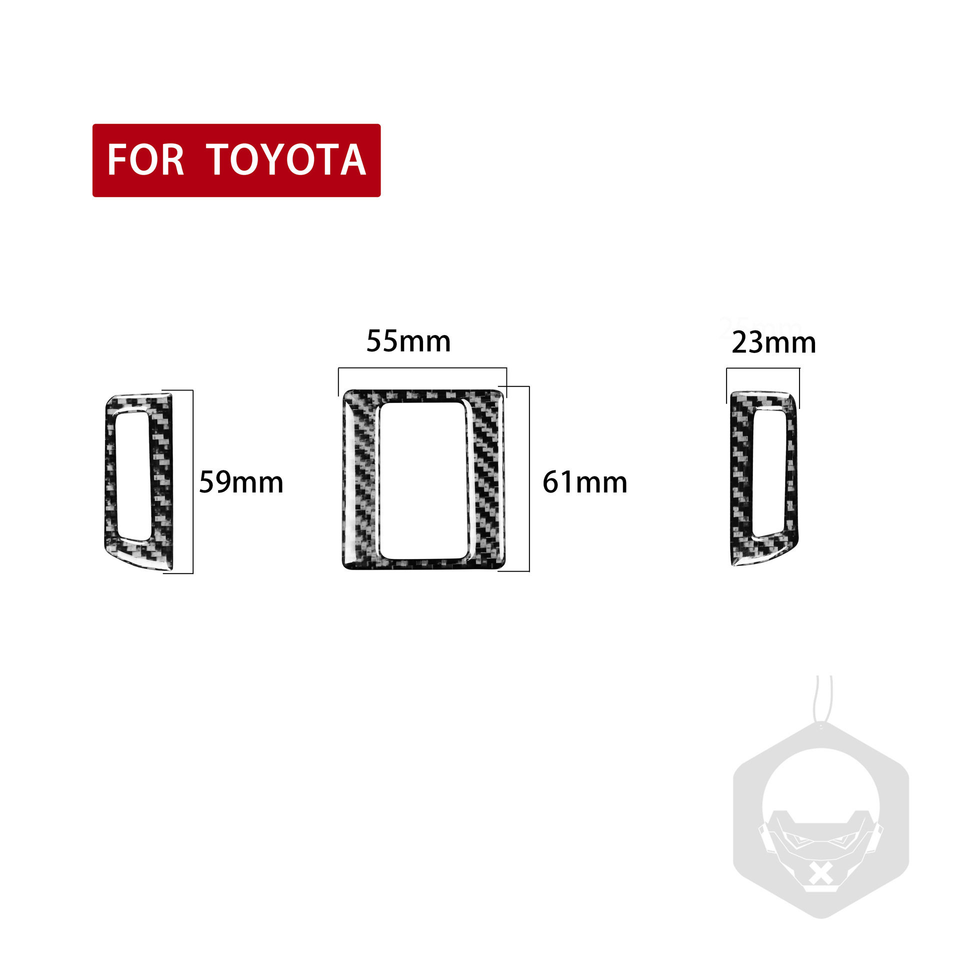 适用10-20款丰田超霸4runner碳纤维中央风口装饰贴车内饰改装配件