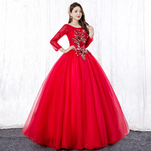 蓬蓬裙长款 晚礼服女2025新款 主持人舞台演出学生声乐独唱艺考服装