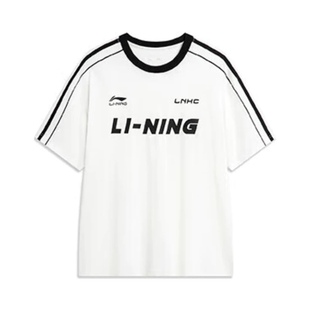 T恤 李宁 短袖 撞色字母条纹印花棉质圆领落肩袖 AHSU657 2024SS美式