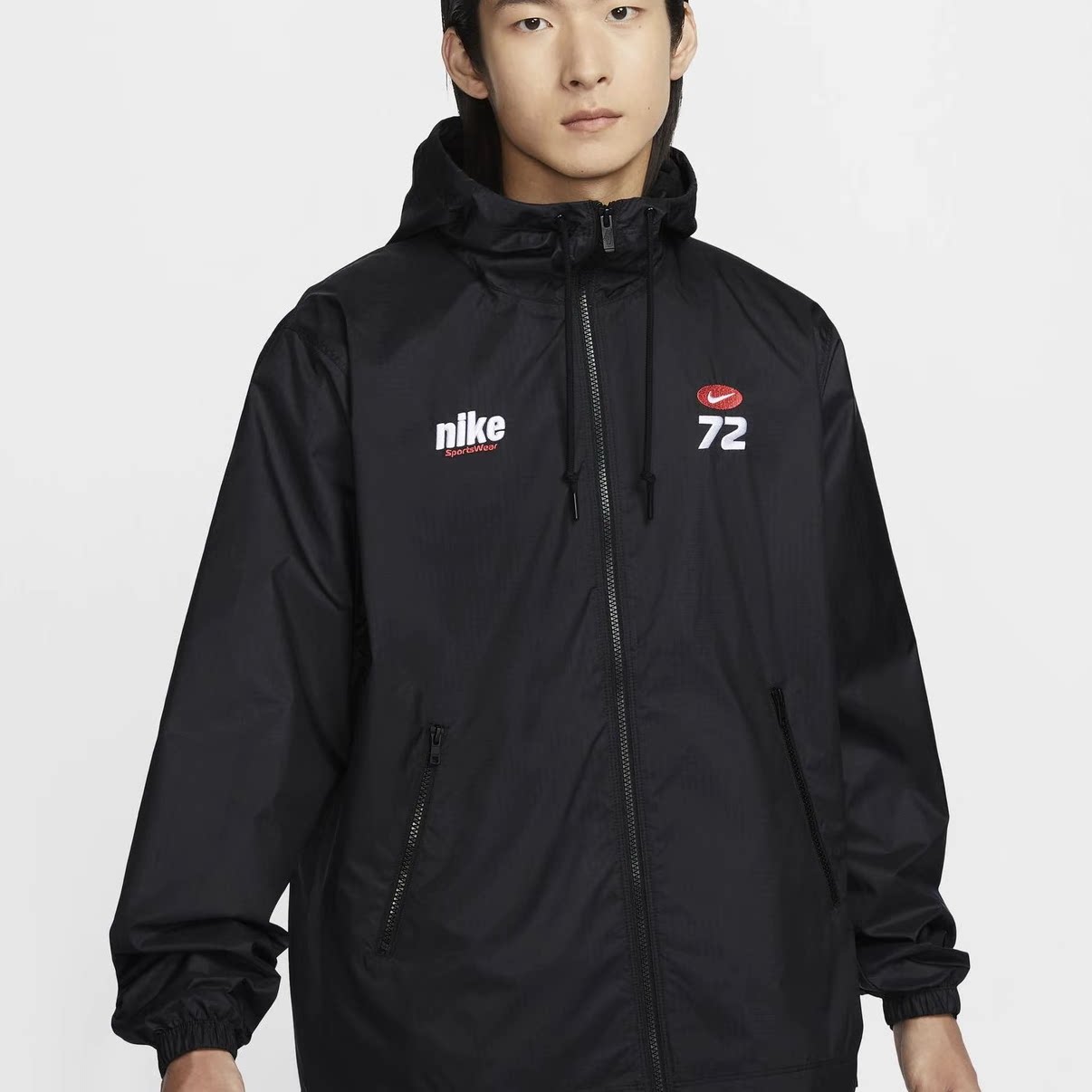 耐克NIKE运动风衣男装秋季新款连帽防风防泼水梭织夹克外套HQ1571