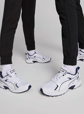 Puma/彪马 Milenio潮流复古运动特惠轻便网面透气 跑鞋黑白390002