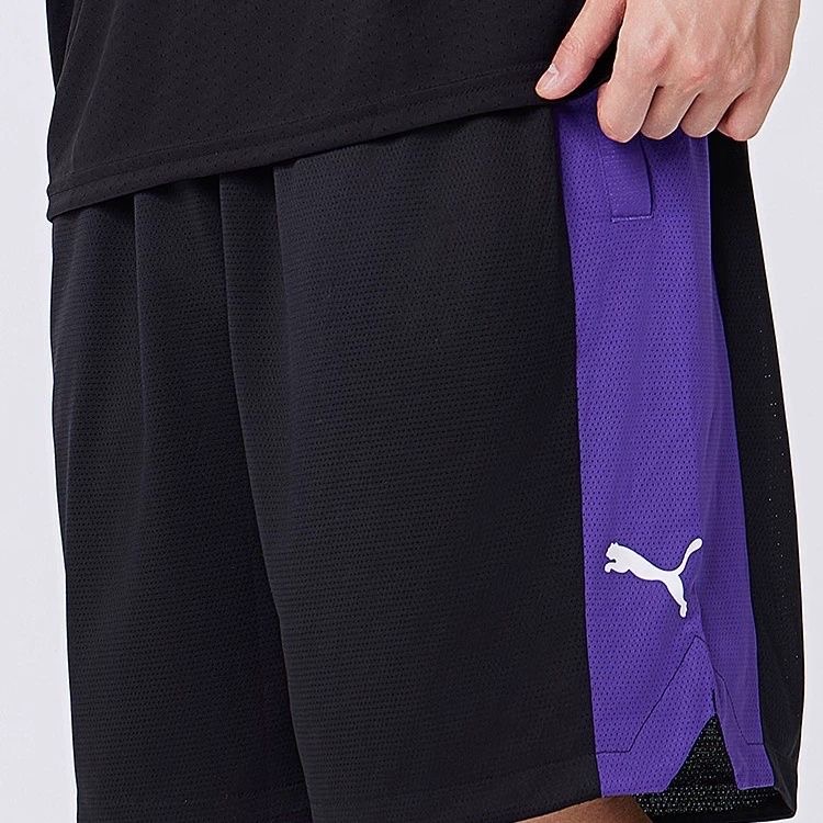 PUMA透气网眼篮球风运动短裤男彪马夏季拼色轻盈训练篮球裤635885