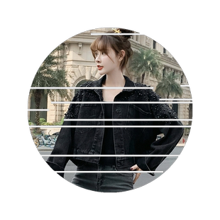2026春秋新款潮百搭牛仔衣服黑色牛仔外套女韩版宽松学生女装
