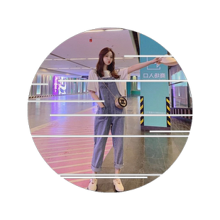小个子春秋网红森女系韩版宽松潮牛仔裤女九分牛仔新款背带裤2026