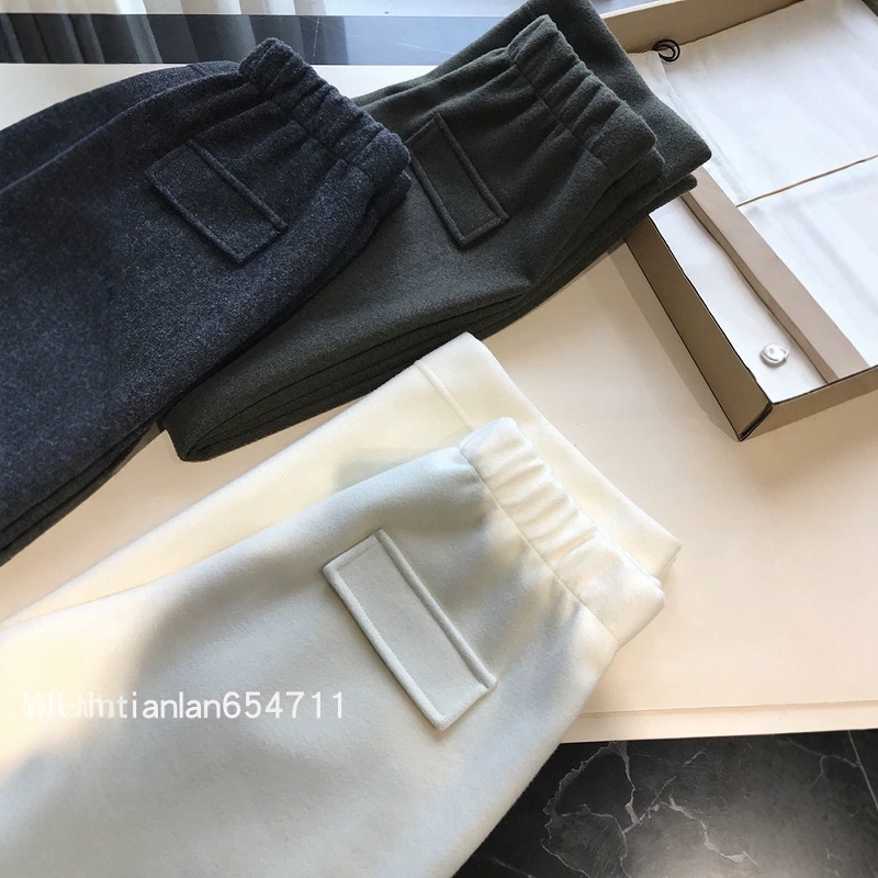 单口袋羊毛裤,入手一条!高腰宽松休闲裤百搭显瘦毛呢九分裤