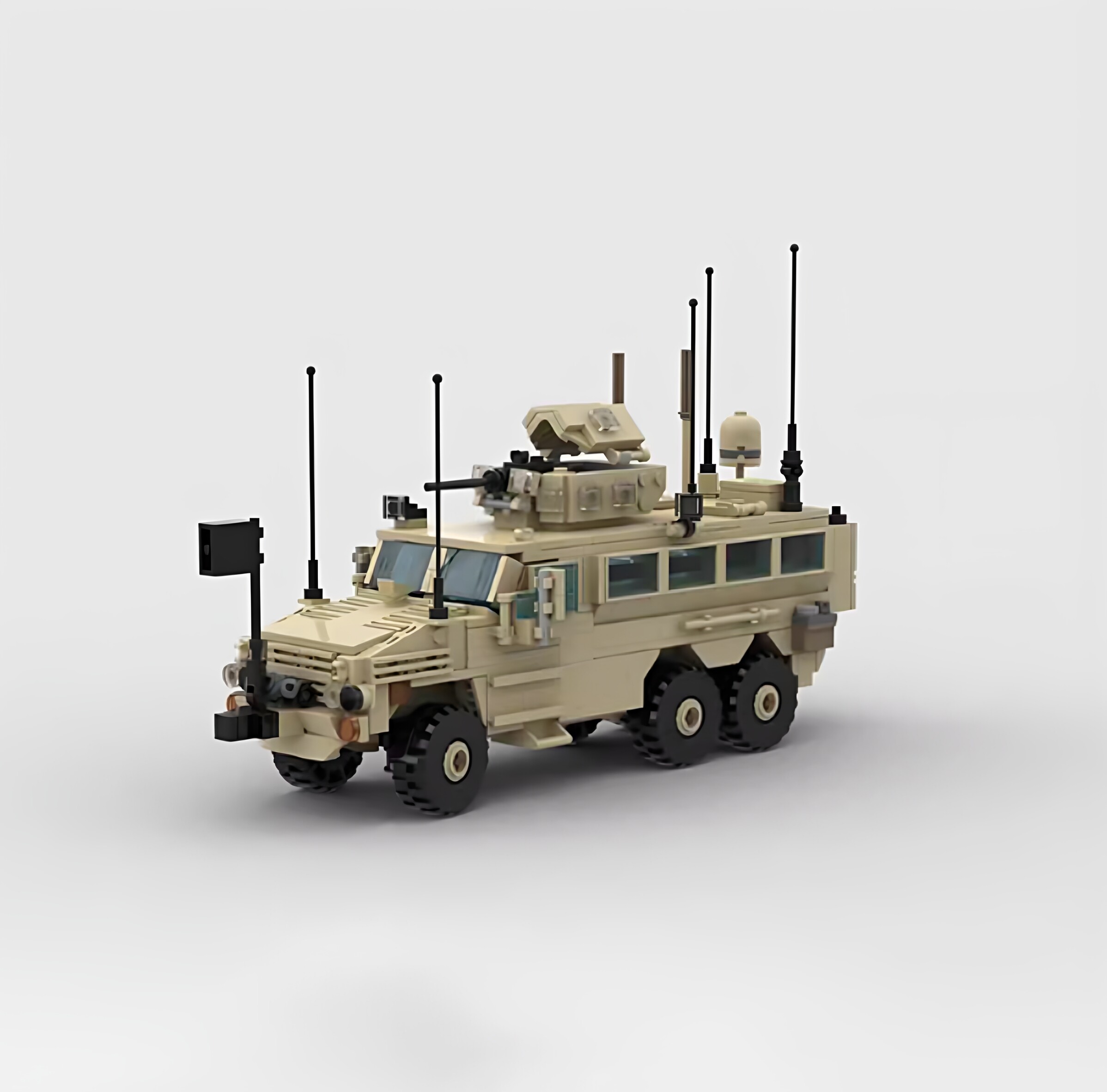 现货小颗粒MOC-133158军事装甲防地雷战斗侦察车积木益智玩具模型