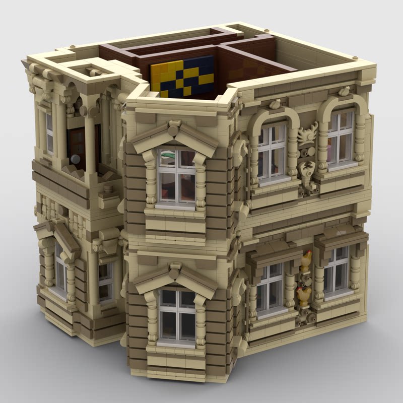 现货小颗粒MOC-106573楼层扩建模块化建筑系列积木益智玩具