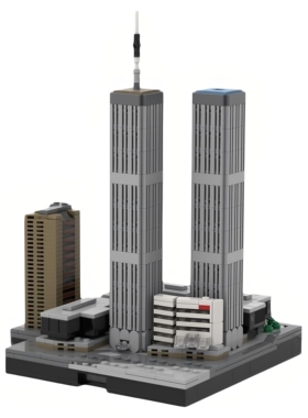 现货小颗粒MOC-173724城市建筑世贸中心积木益智玩具模型礼物摆件