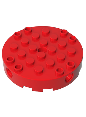 积木18897 圆形6x6带四边侧销孔和中心孔零件配件MOC定制DIY礼品