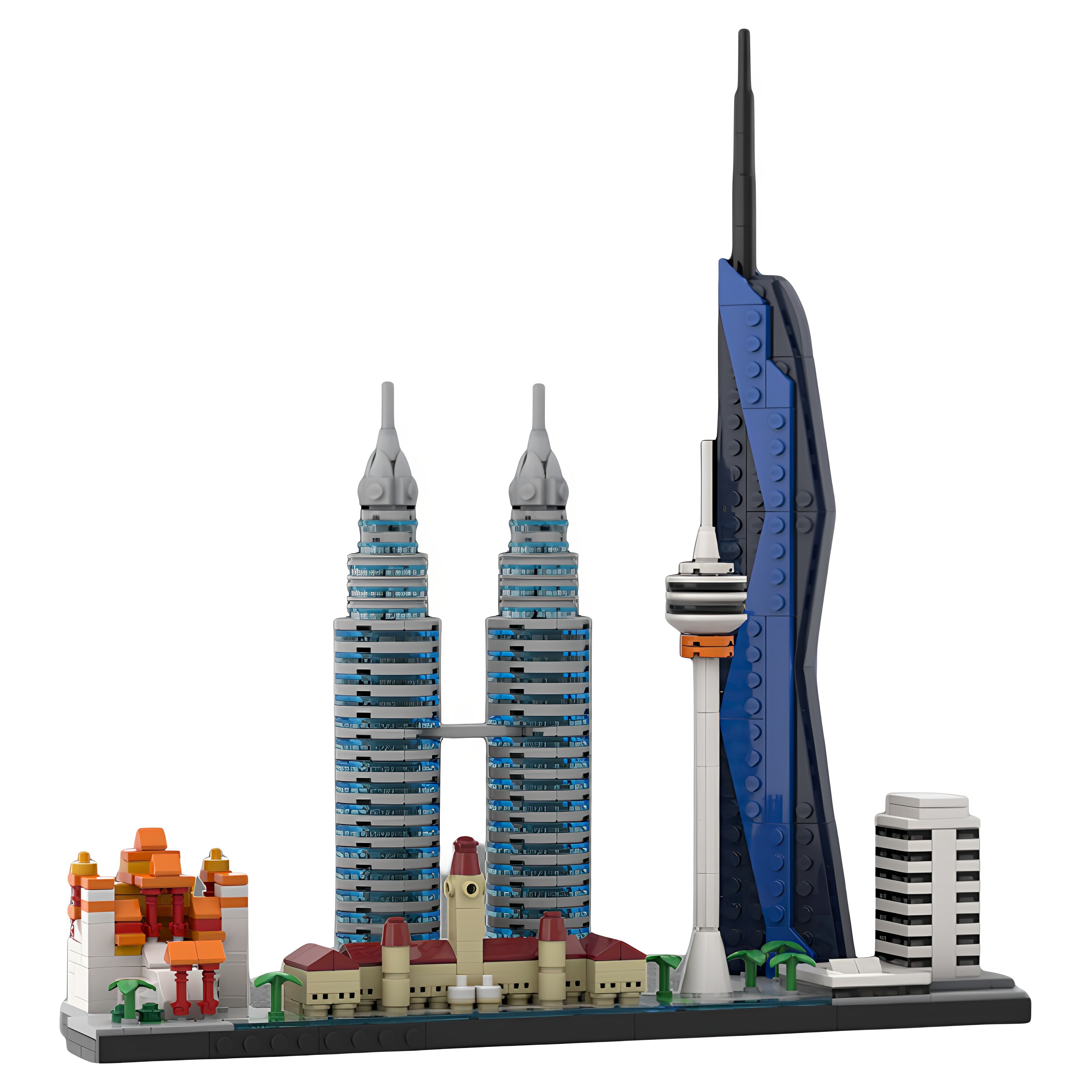现货小颗粒MOC-218266吉隆坡天际线街景建筑积木玩具模型礼物摆件