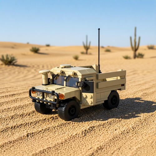 MOC-74023军事悍马运输车积木