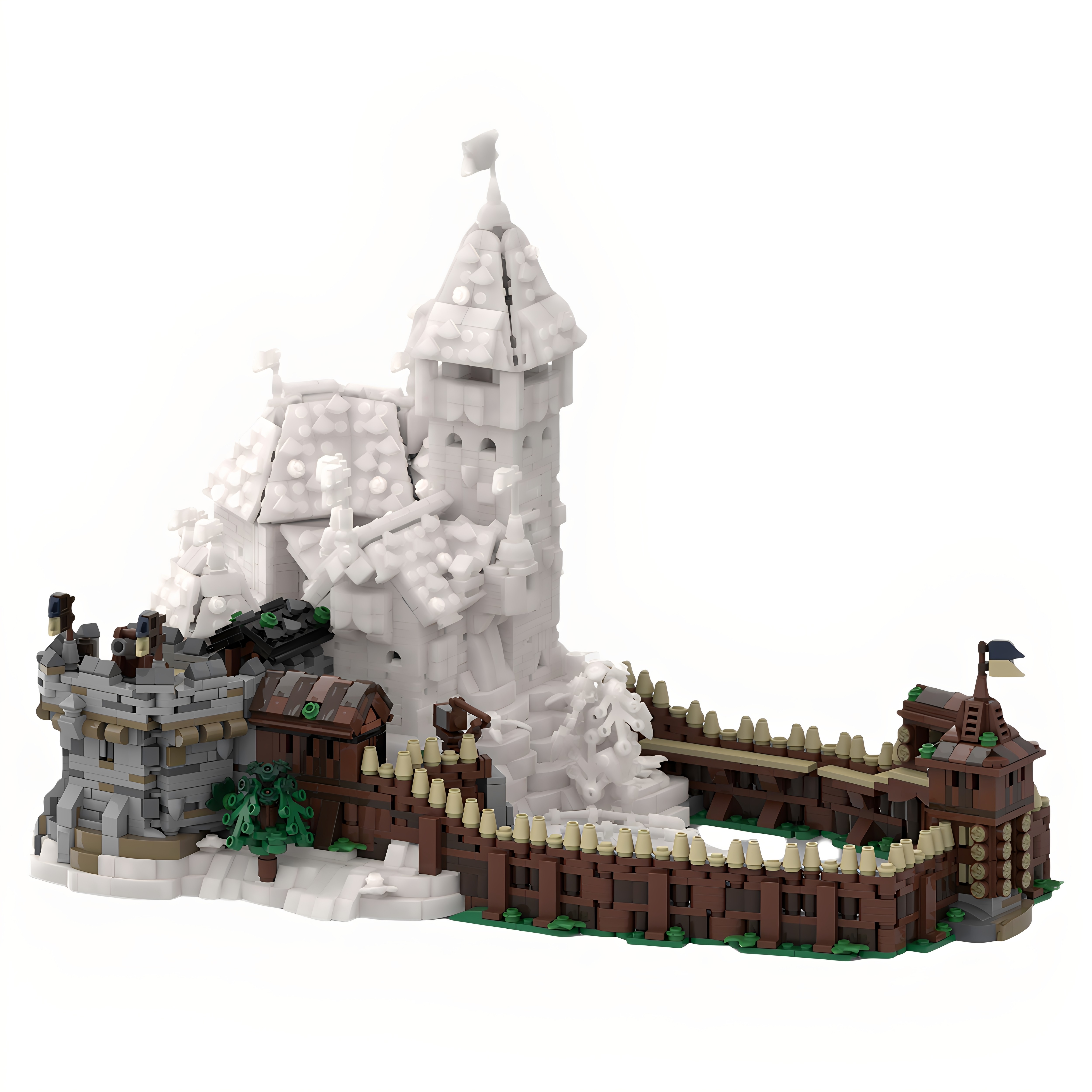 现货小颗粒MOC-215534迷你布劳斯坦城堡积木益智玩具模型礼物摆件